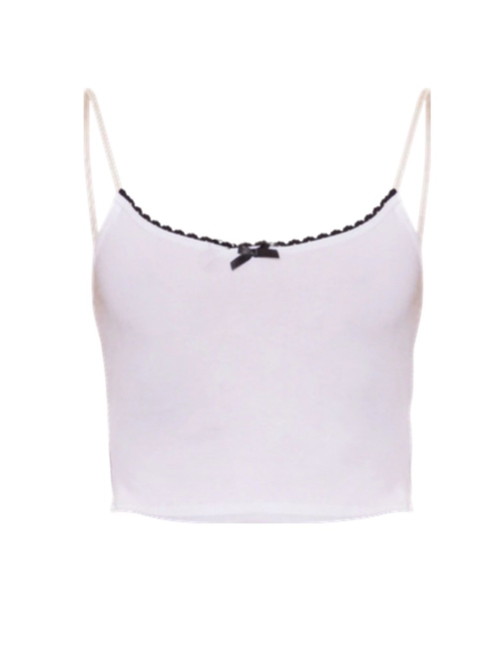 GARAGE White & Black Contrast Felicia Cropped Cami